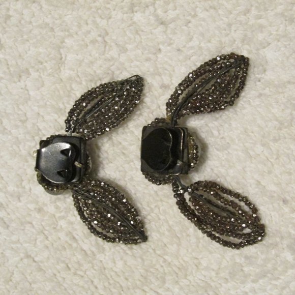 Vintage Shoe Clip-on Jewelry. Silver beads - Picture 6 of 8